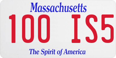 MA license plate 100IS5