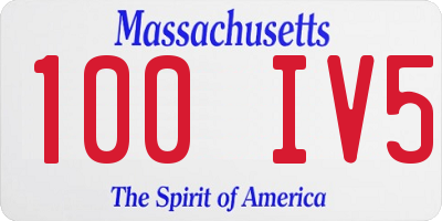 MA license plate 100IV5