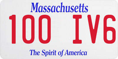 MA license plate 100IV6