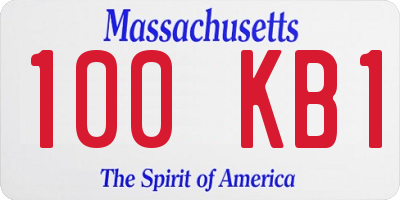 MA license plate 100KB1