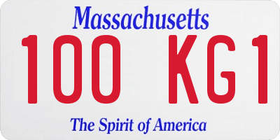 MA license plate 100KG1