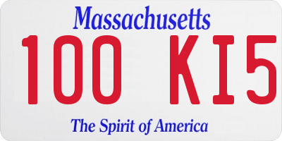 MA license plate 100KI5