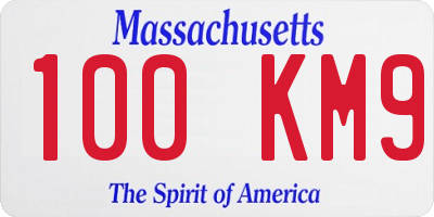 MA license plate 100KM9