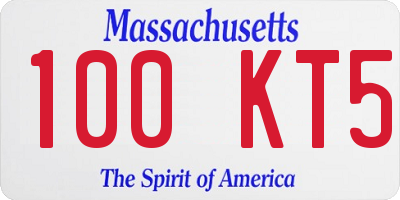 MA license plate 100KT5