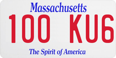 MA license plate 100KU6