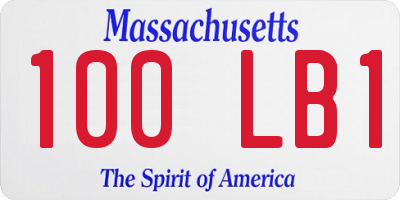 MA license plate 100LB1