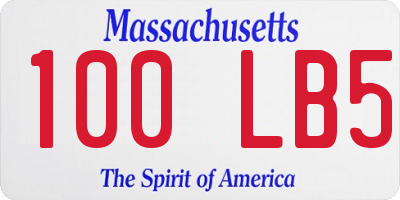 MA license plate 100LB5