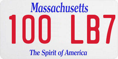 MA license plate 100LB7