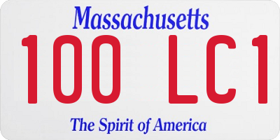 MA license plate 100LC1