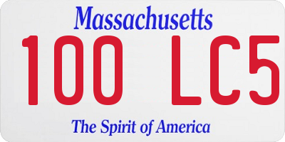 MA license plate 100LC5