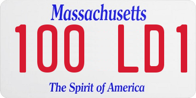 MA license plate 100LD1