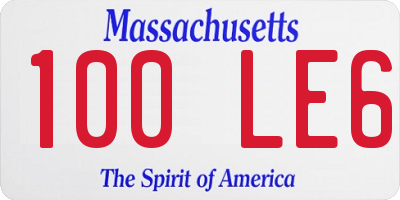 MA license plate 100LE6