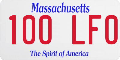 MA license plate 100LF0