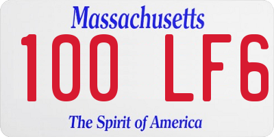 MA license plate 100LF6