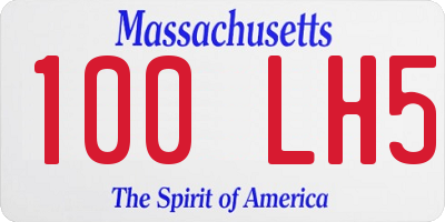MA license plate 100LH5