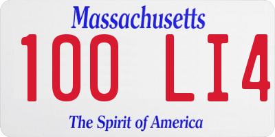MA license plate 100LI4