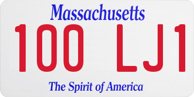 MA license plate 100LJ1