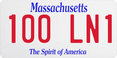 MA license plate 100LN1