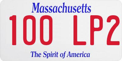 MA license plate 100LP2
