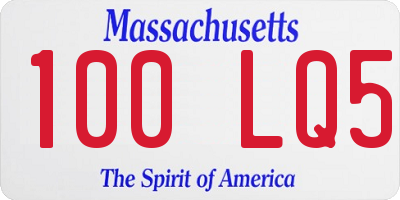 MA license plate 100LQ5