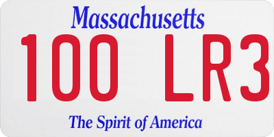 MA license plate 100LR3