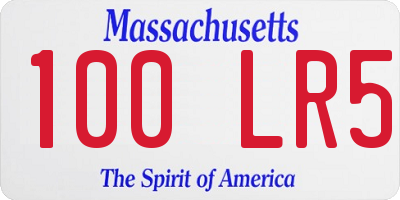 MA license plate 100LR5