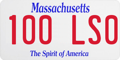 MA license plate 100LS0