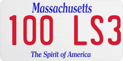 MA license plate 100LS3