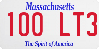MA license plate 100LT3