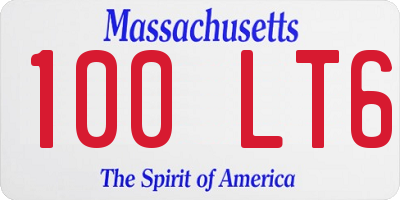 MA license plate 100LT6