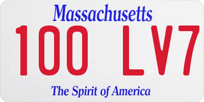 MA license plate 100LV7