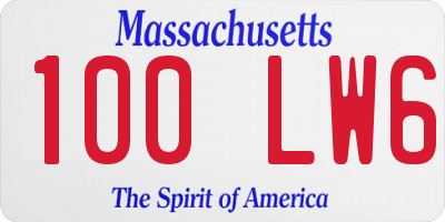 MA license plate 100LW6