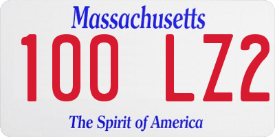 MA license plate 100LZ2
