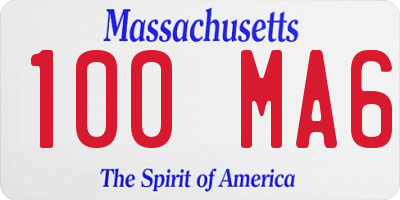 MA license plate 100MA6