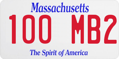 MA license plate 100MB2