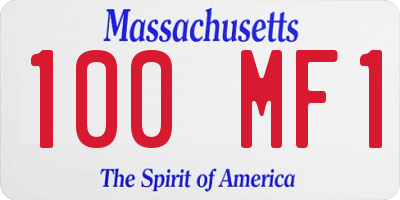 MA license plate 100MF1