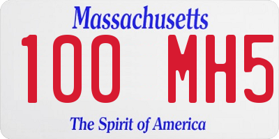 MA license plate 100MH5