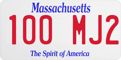 MA license plate 100MJ2