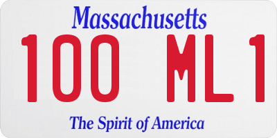 MA license plate 100ML1