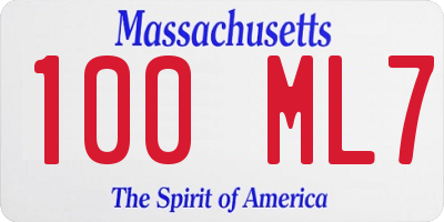 MA license plate 100ML7