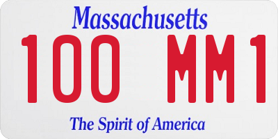 MA license plate 100MM1