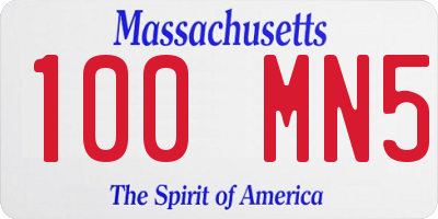 MA license plate 100MN5