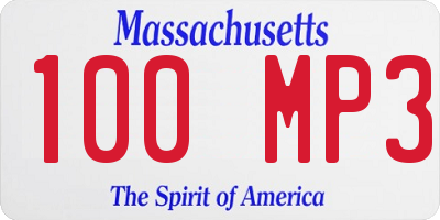 MA license plate 100MP3