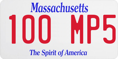 MA license plate 100MP5