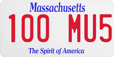 MA license plate 100MU5