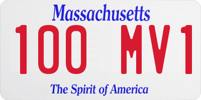 MA license plate 100MV1