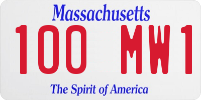 MA license plate 100MW1
