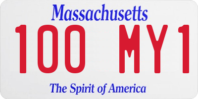 MA license plate 100MY1