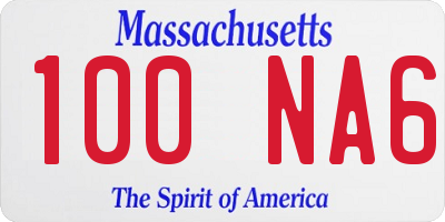 MA license plate 100NA6