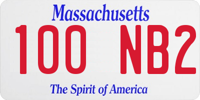 MA license plate 100NB2